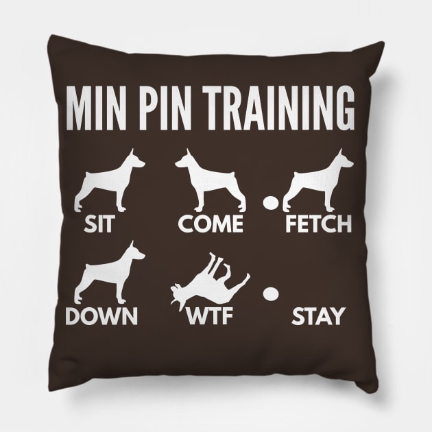 Min Pin Training Miniature Pinscher Dog Tricks Pillow by DoggyStyles