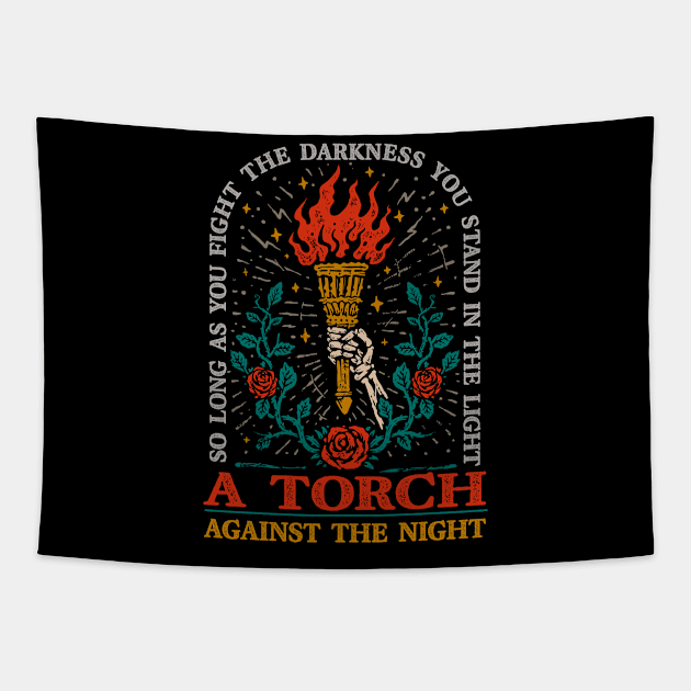 A Torch Against The Darkness Tapestry by Mandra