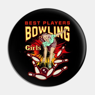 Retro vintage bowling girl Pin