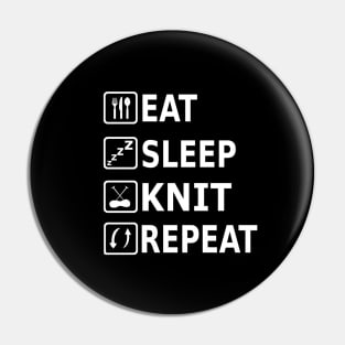 Eat Sleep Knitting Repeat Wool Gift Kids Pin