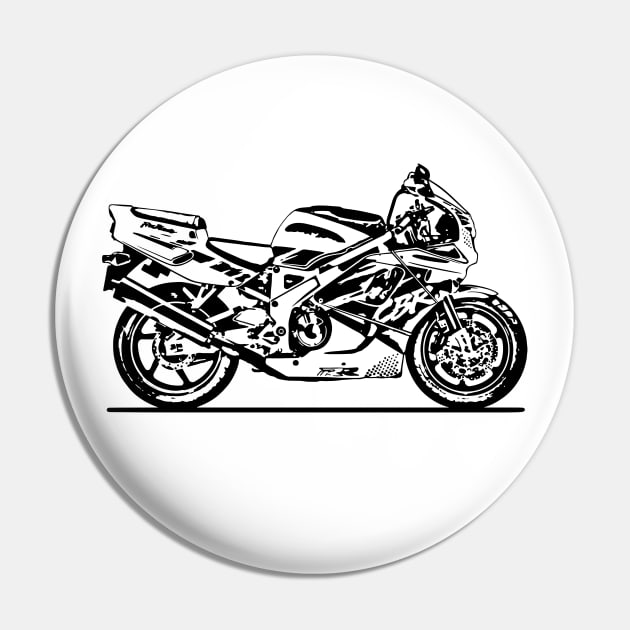 CBR900RR Fireblade Motorcycle Sketch Art Pin by DemangDesign
