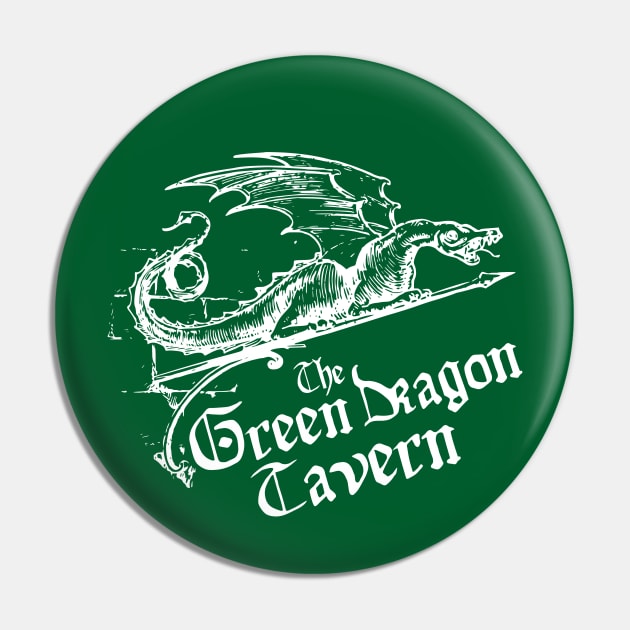 Green Dragon Tavern, White, Transparent Background Pin by Phantom Goods and Designs