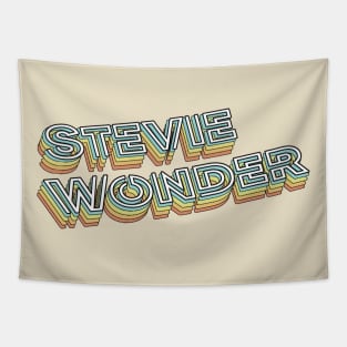 Stevie Wonder Retro Typography Faded Style Tapestry