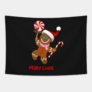 Merry Christmas Cookie Funny Cake Tapestry