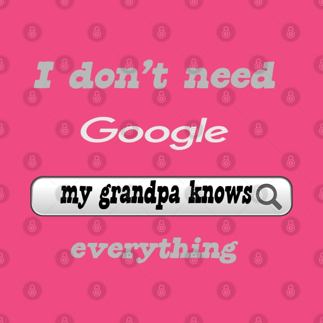 I Don't Need Google My Grandpa Knows Everything by Delicious Design