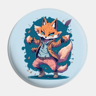 Hip Hop Dancing Fox Pin