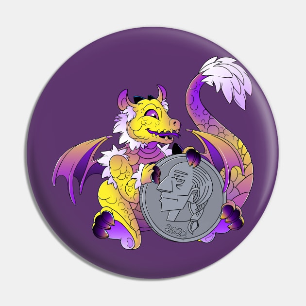 Nonbinary Pride Pocket Dragon Pin by TheMightyQ