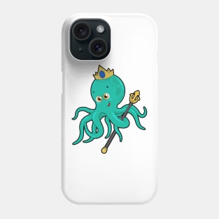 Octopus as King with Trident Phone Case