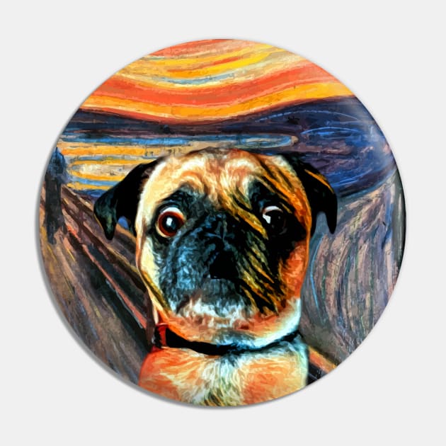 The Pug Scream Pin by darklordpug