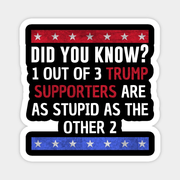 Trump supporters are stupid Magnet by MerchByThisGuy