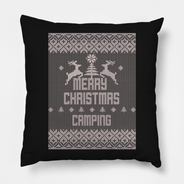 Merry Christmas CAMPING Pillow by ramiroxavier