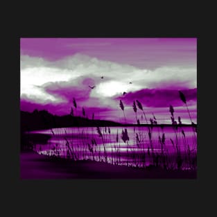 Asexual Pride Marsh Lake Landscape T-Shirt