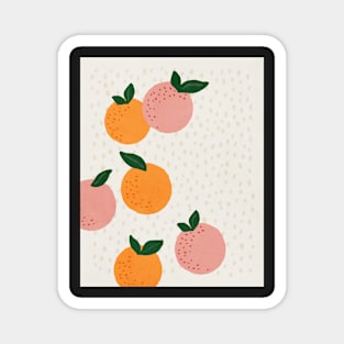 Oranges, Mid century modern kids wall art, Nursery room Magnet