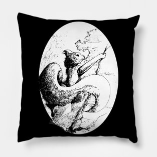 Red squirrel tree hopping - vintage medieval fantasy inspired art and designs Pillow