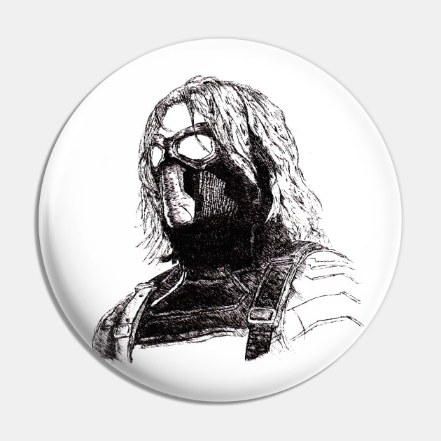 Winter Soldier art Pin by theblackcross