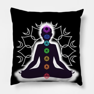 Spirituality Yoga Chakra Design Pillow