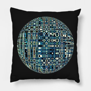 Perspective Geometry 3D Blue Ball Pillow