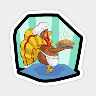 Happy Thanksgiving Turkey & Apple Pie Magnet