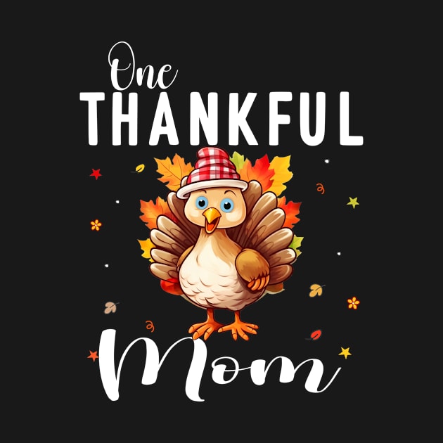 Watercolor Thanksgiving Turkey One Thankful Mom Mother by ExprezzDesigns