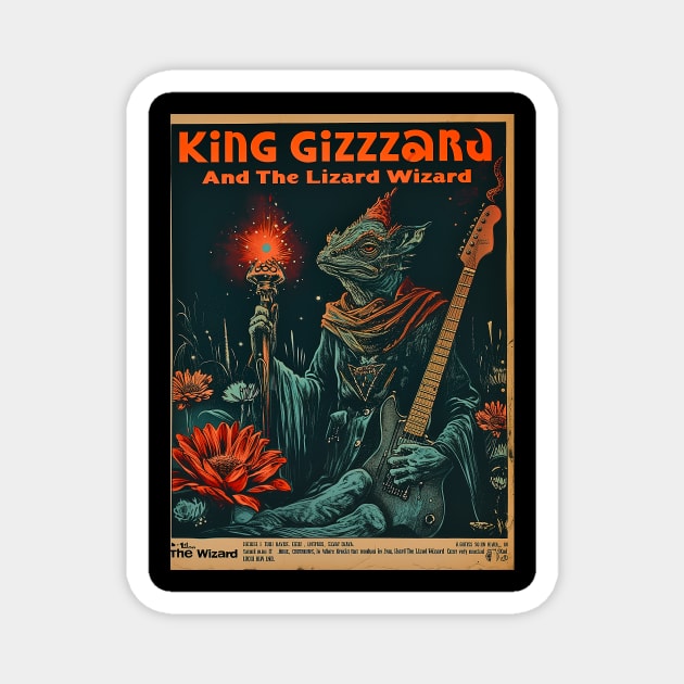 Retro style King Gizzard Poster Art Magnet by galenfrazer