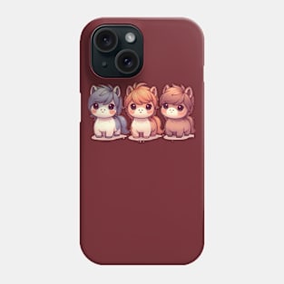 Kawaii Horse Trio Phone Case