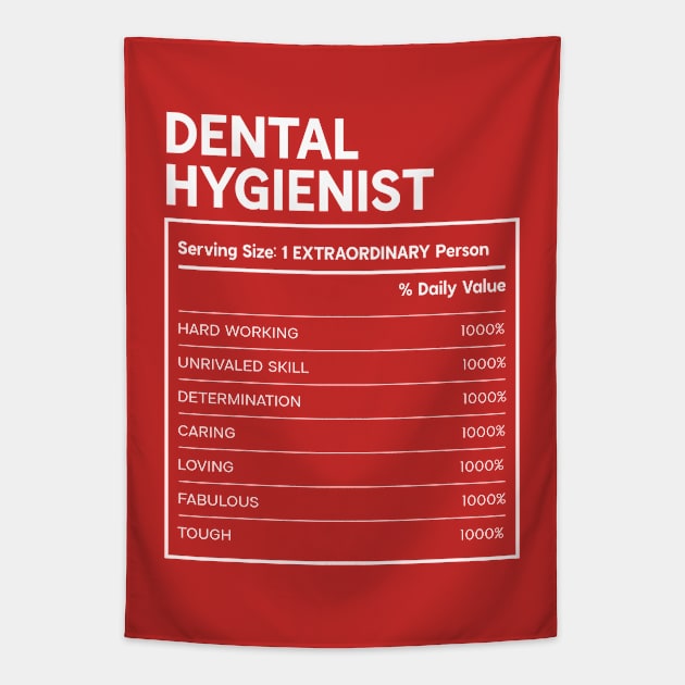 Dental Hygienist - Nutrition Facts Design Tapestry by best-vibes-only