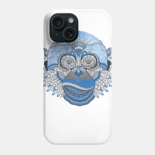 Crazy blue monkey Phone Case