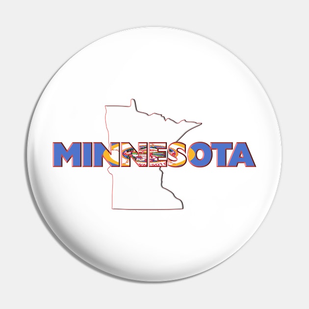 Minnesota Colored State Letters Pin by m2inspiration