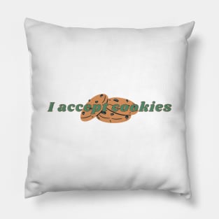 I Accept Cookies Funny Web Developer Pun Pillow