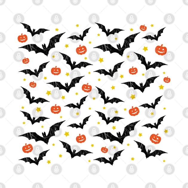 Halloween Bats And Pumpkins by LunaMay