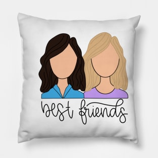 Brunette and Blonde - Best Friends Pillow