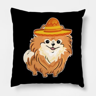 Cute dog pomeranian mexico cinco de mayo Pillow