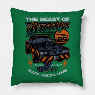 THE BEAST OF BROOKLYN   GREEN  (FRONT AND BACK) Pillow