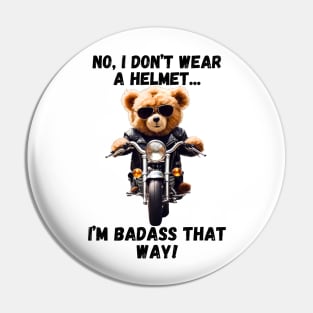 Biker Teddy Bear with Attitude Pin