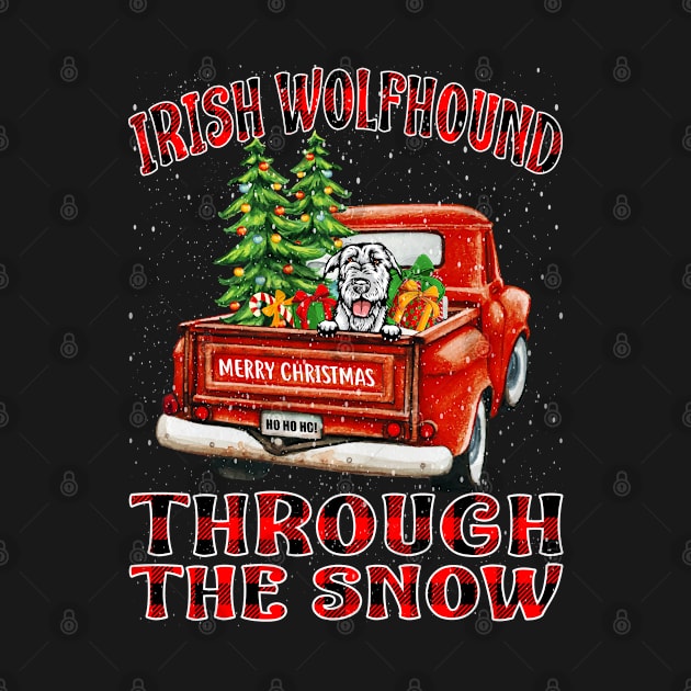 Christmas Irish Wolfhound Through The Snow Dog Santa Truck Tree by intelus