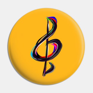 Painted Treble Clef Pin