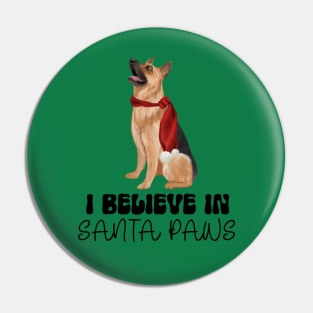 Santa Paws German Shepherd Christmas Pin