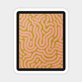 Line art, Abstract pattern, Retro abstract art Magnet