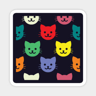 Colorful Kitty Cat Pattern Magnet