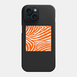 Orange and White Zebra Print Phone Case