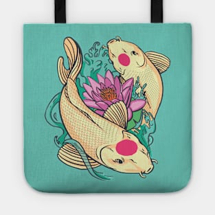 Japanese Tancho Koi Fish Illustration Tote