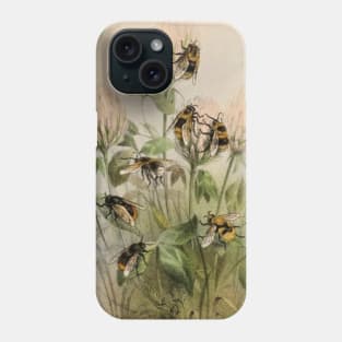 Vintage Bees on Vintage Flowers Phone Case