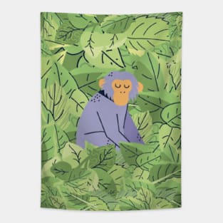 Monkey in Leaves Tapestry