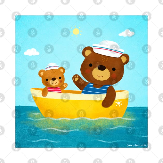 Bears in a Boat by julianamotzko