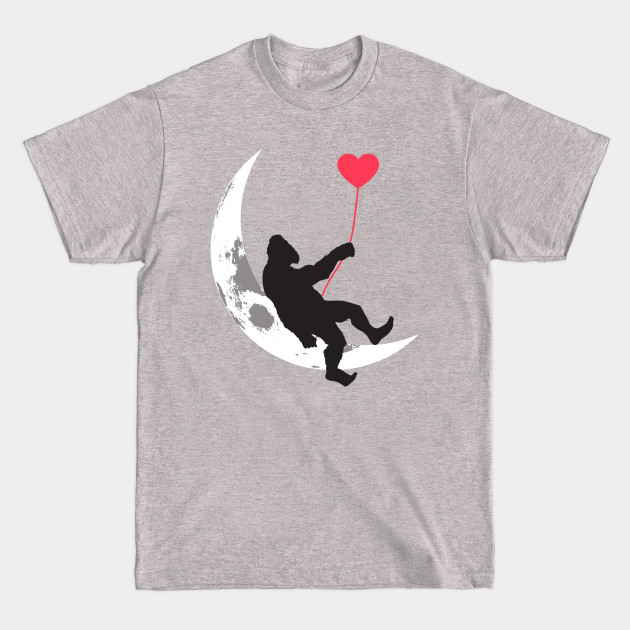 Discover Bigfoot Sasquatch Silhouette Moon Valentines Day Love Heart - Bigfoot - T-Shirt