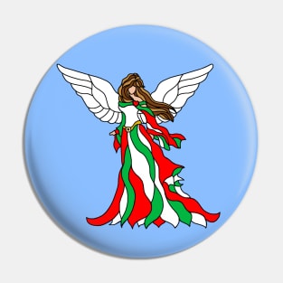 Stained Glass Italian Christmas Angel Princess Pin