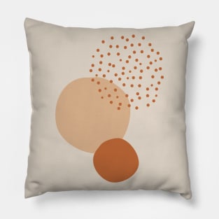 Terracotta Circles and Dots Organic forms abstract art Pillow