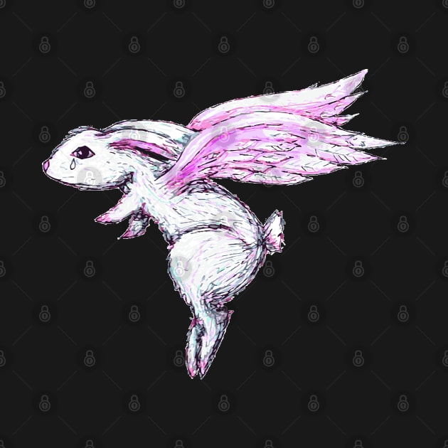 Sad Bunny Flying by LittleMissTyne