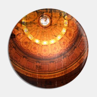 Rustic glowing retro vintage Steampunk Dome Pin