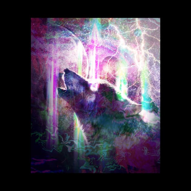 Psychedelic Trippy Wolf by Random Galaxy